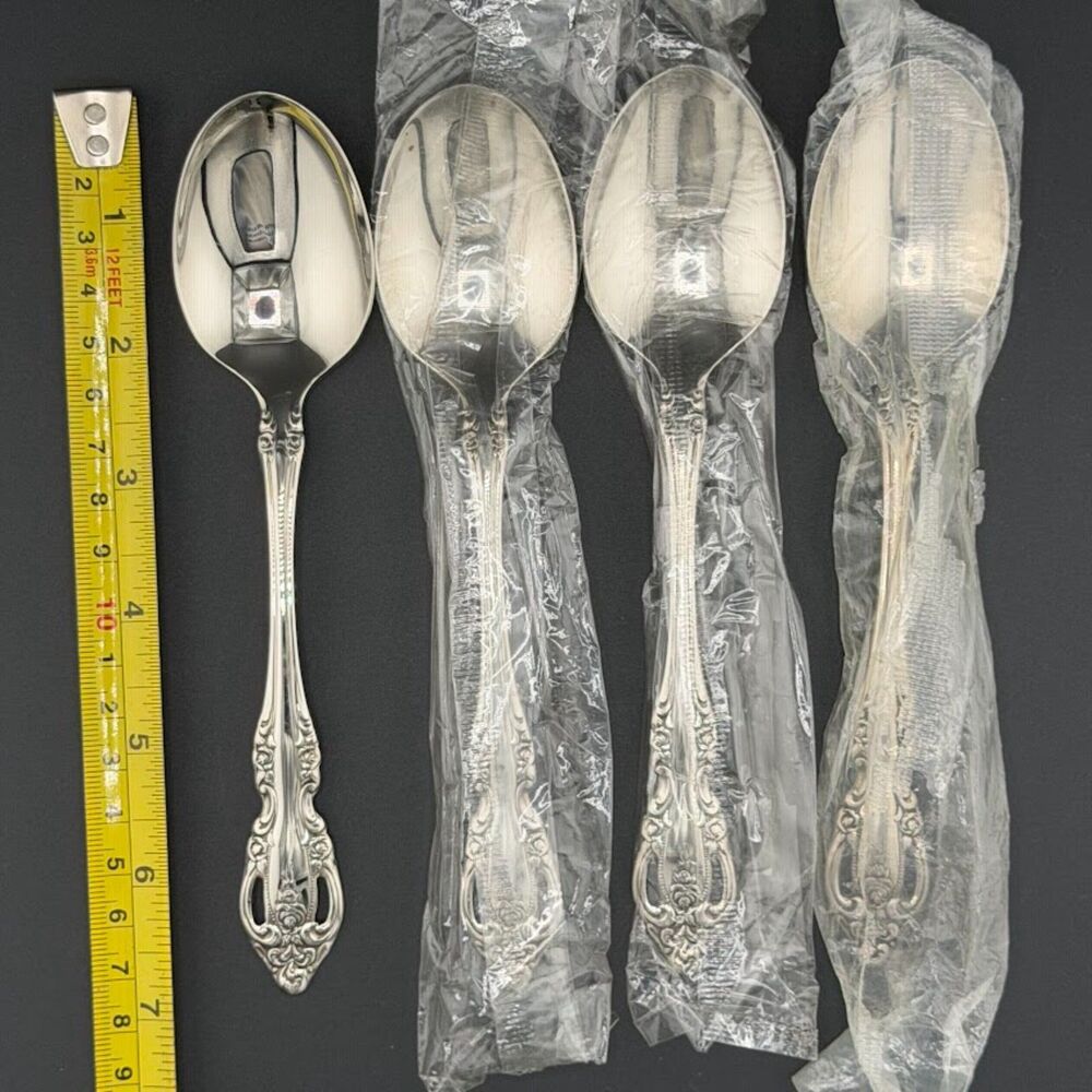 NEW Oneida Brahms Oval Soup Spoons 6 7/8" SET OF FOUR